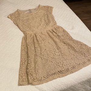 Tan lace dress from Altar’d State